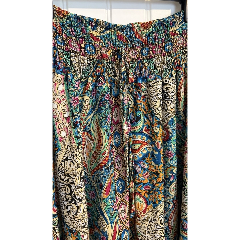 Women's Maxi Skirt Elastic Waist Paisley Boho Size Small / Medium Multicolored - Picture 2 of 3
